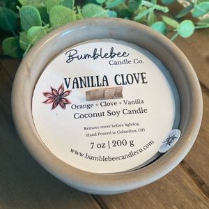 Handmade concrete container and candle